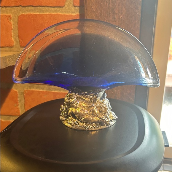 Elegant Blue Glass Art Sculpture